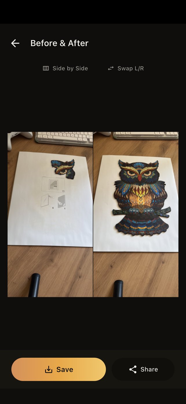 Before and after comparison screenshot