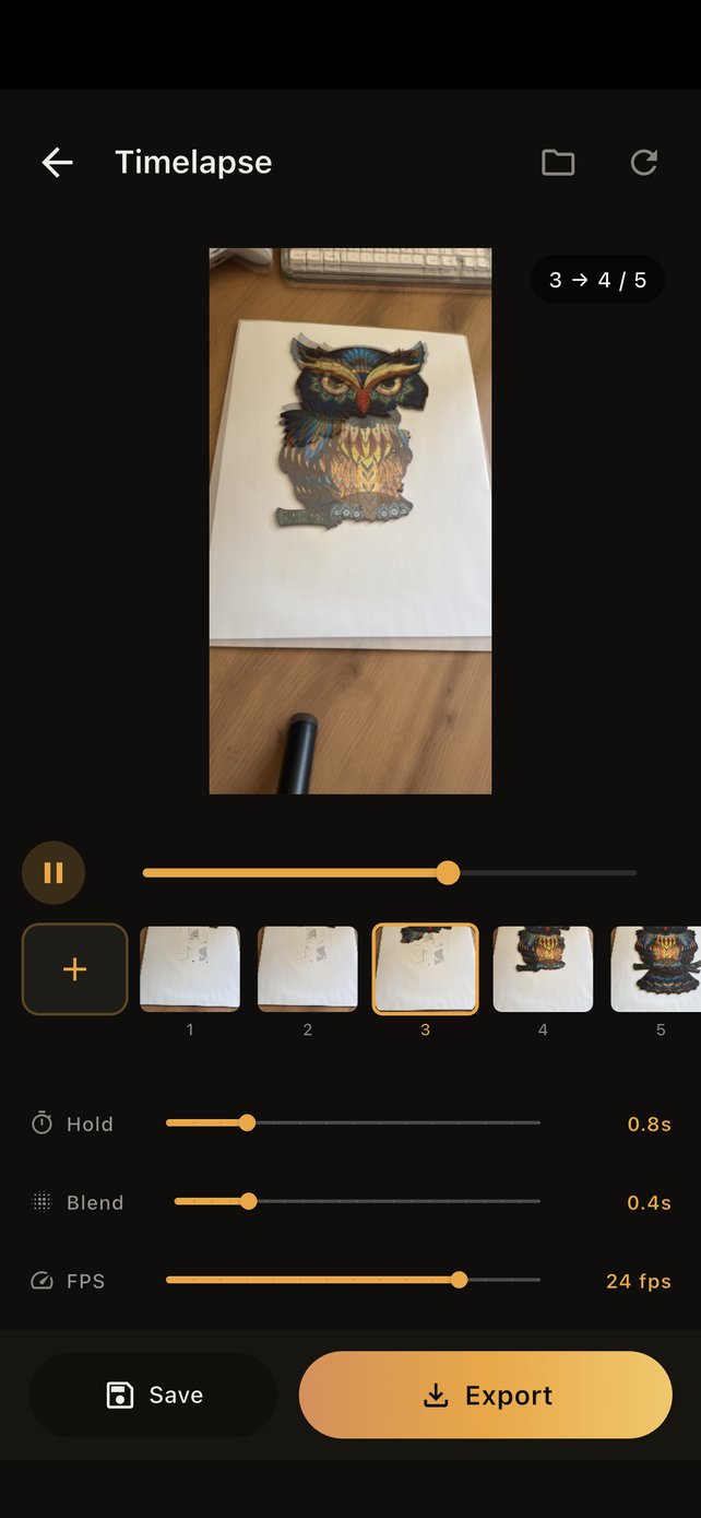 Timelapse editor screenshot